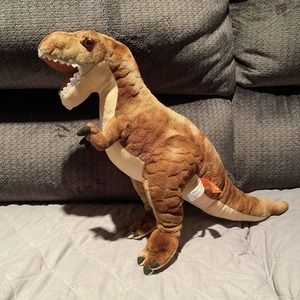 K&M Wild Republic T-Rex Dinosaur Plush 14in~Great Condition~Brown colors